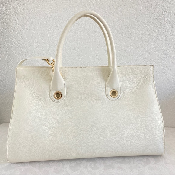 Jimmy choo white leather 2 way tote - Picture 3 of 11